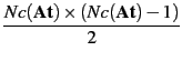 $\displaystyle {\frac{{Nc(\text{\bf {At}}) \times (Nc(\text{\bf {At}})-1)}}{{2}}}$