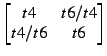 $ \begin{bmatrix} t4 x t6/t4 \\ t4/t6 x t6 \end{bmatrix}$